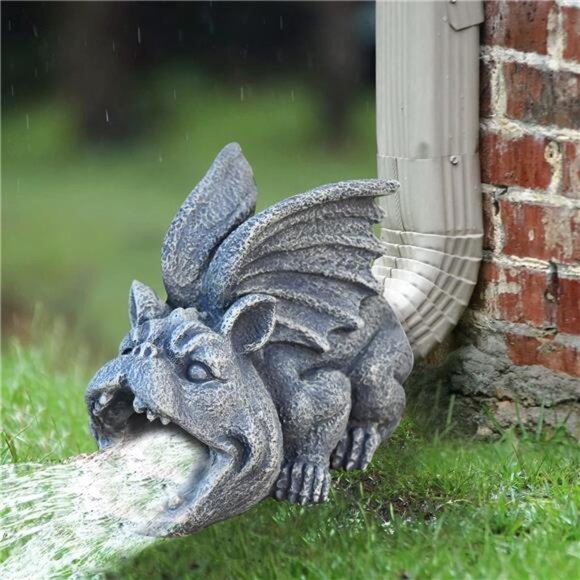 Gargoyle Gutter Guardian Downspout Statue Garden Decorative Downspout - Picture 4 of 7